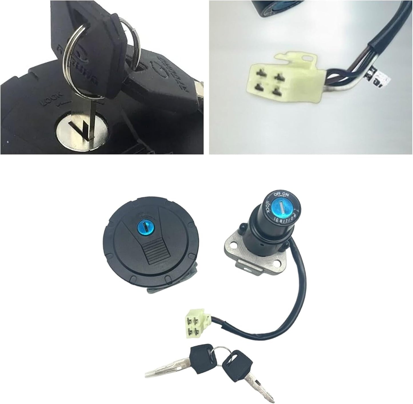 ya 4 8.24 baidi Ignition Switch Fuel Gas Cap Lock Key Set Fit for Kawasaki KLR650 2008-2018 NepC