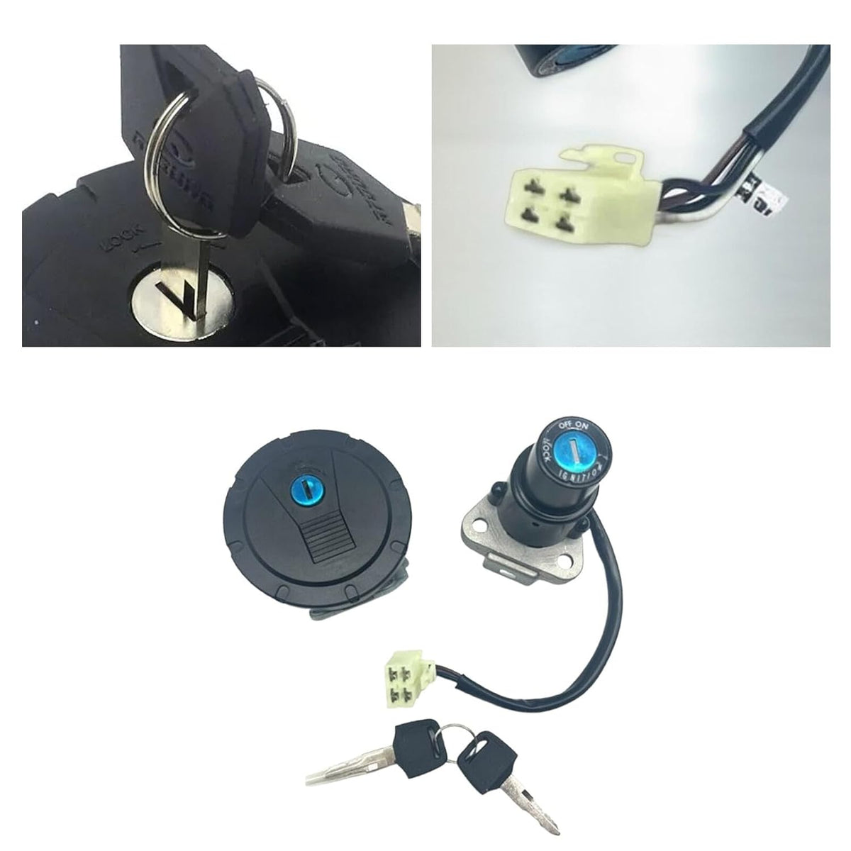ya 13 9.15 baidi Ignition Switch Fuel Gas Cap Lock Key Set Fit for for Kawasaki KLR650 2008-2018 Neko