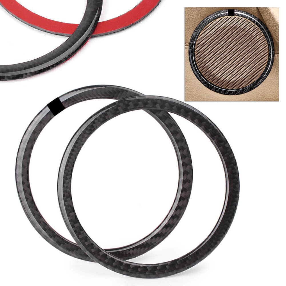 ya 9 10.24 for BMW E90 3 Series E84 X1 Carbon Fiber Door Speaker Loud Cover Sticker Tr