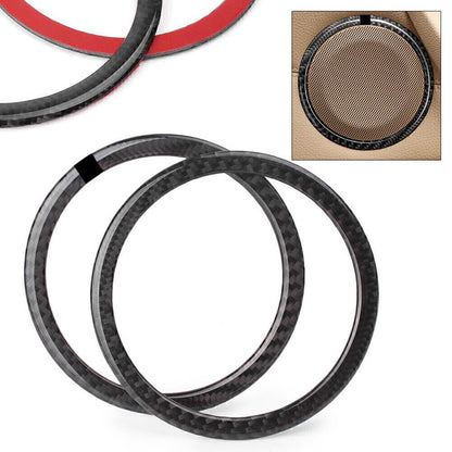 ya 9 10.24 for BMW E90 3 Series E84 X1 Carbon Fiber Door Speaker Loud Cover Sticker Tr