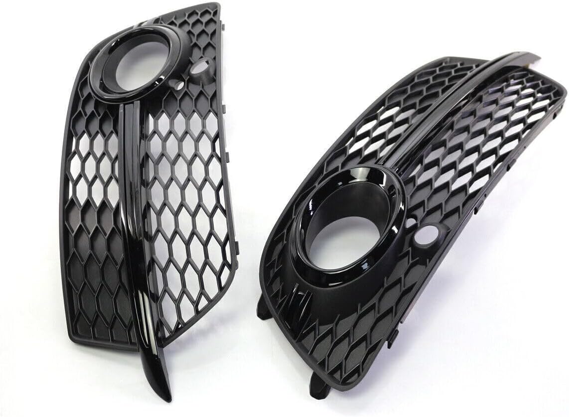 ya 6 8.14 A Pair Front Fog Light Grill Grille Cover Fit for Audi Q5 Sport S-Line 2013-2017