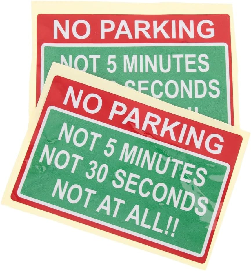 ya 5 8.24 baidi 2 Pcs Safety Warning Products No Parking Sticker Sign Automotive Stickers