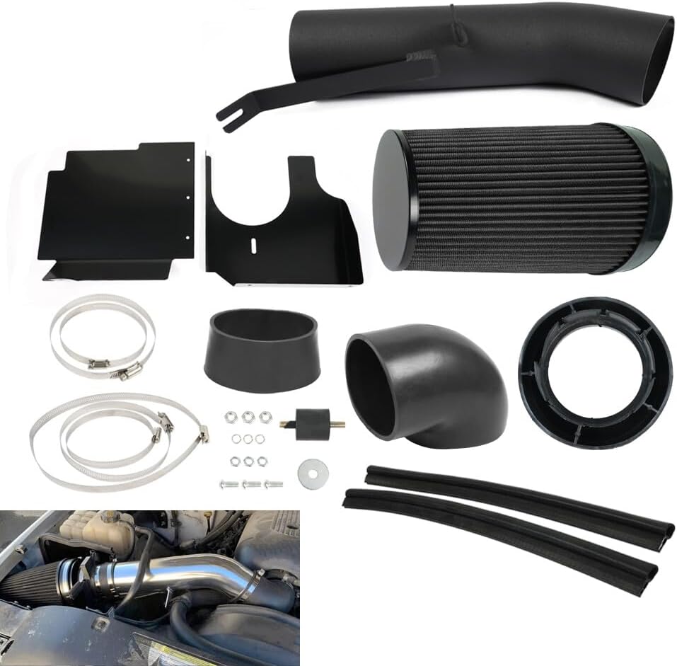 ya 13 9.15 baidi Black Heat Shield Cold Air Intake+Filter for Silverado 99-06 V8 4.8L/5.3L/6.0L