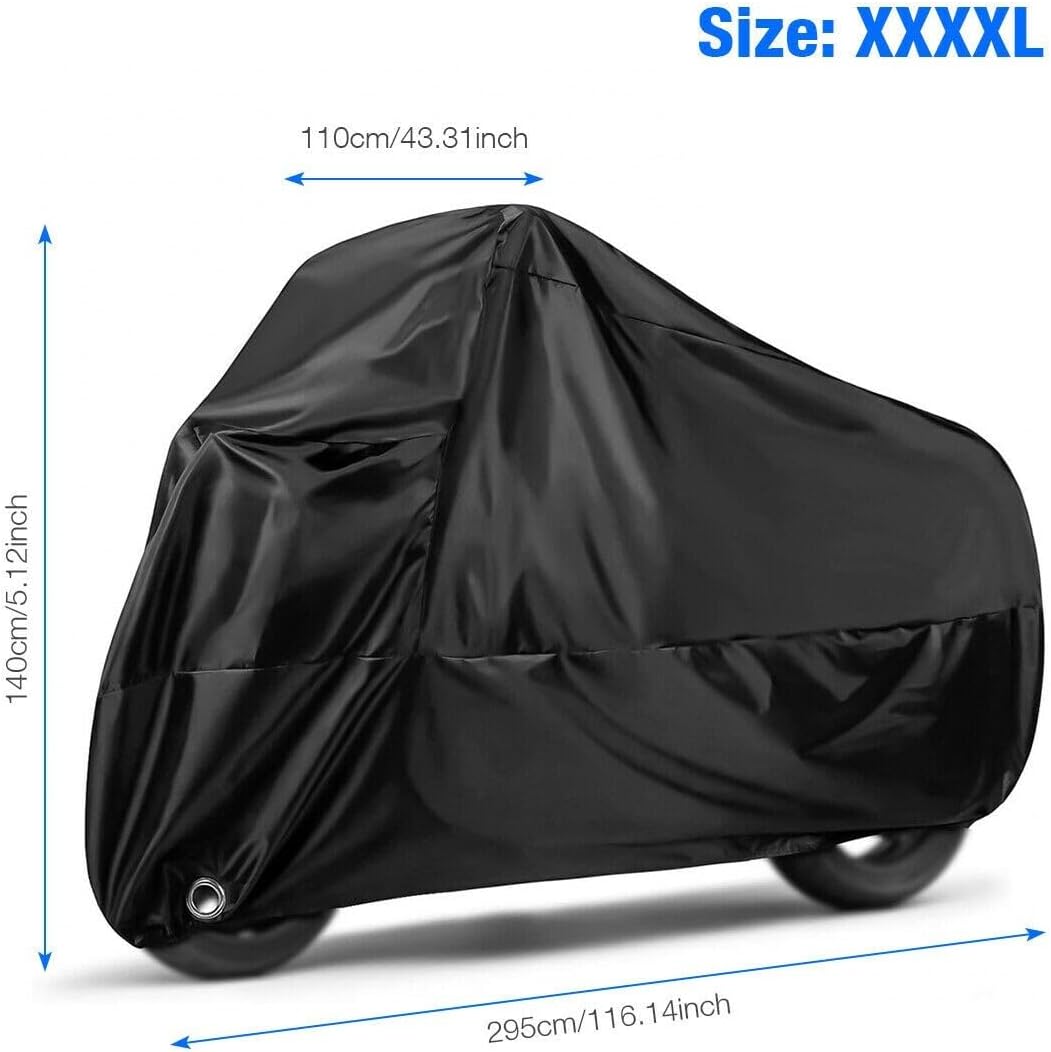 ya 4 8.24 baidi 4XL Motorcycle Bicycle Cover Outdoor Rain UV Dustproof Waterproof Accessories Black