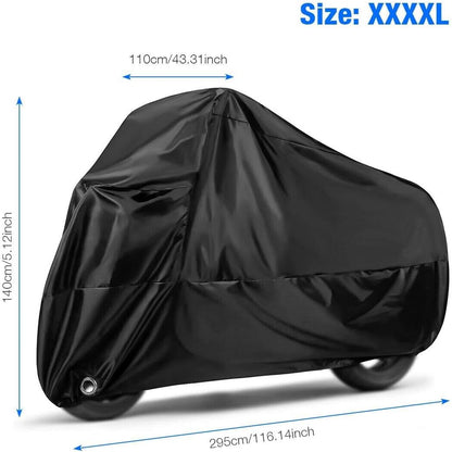 ya 4 8.24 baidi 4XL Motorcycle Bicycle Cover Outdoor Rain UV Dustproof Waterproof Accessories Black