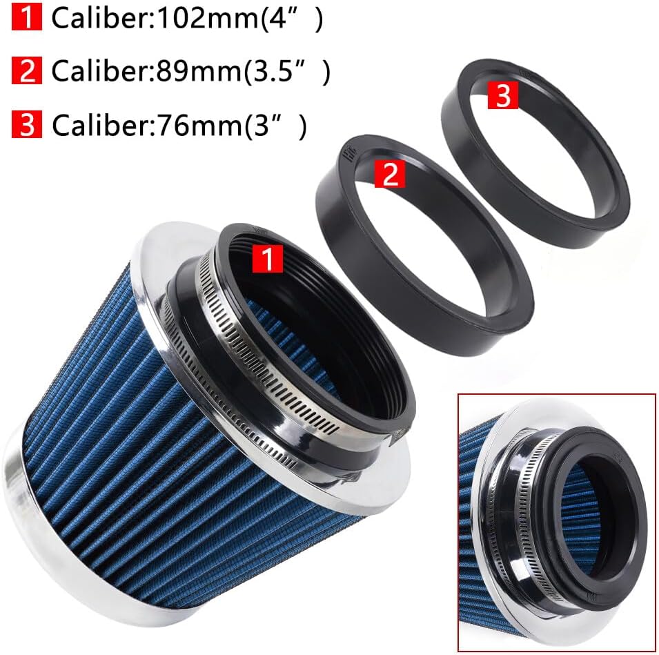 ya 13 9.15 baidi High Flow Inlet Dry Air Filter Cold Air Intake Cone Replacement Blue 3/3.5/4