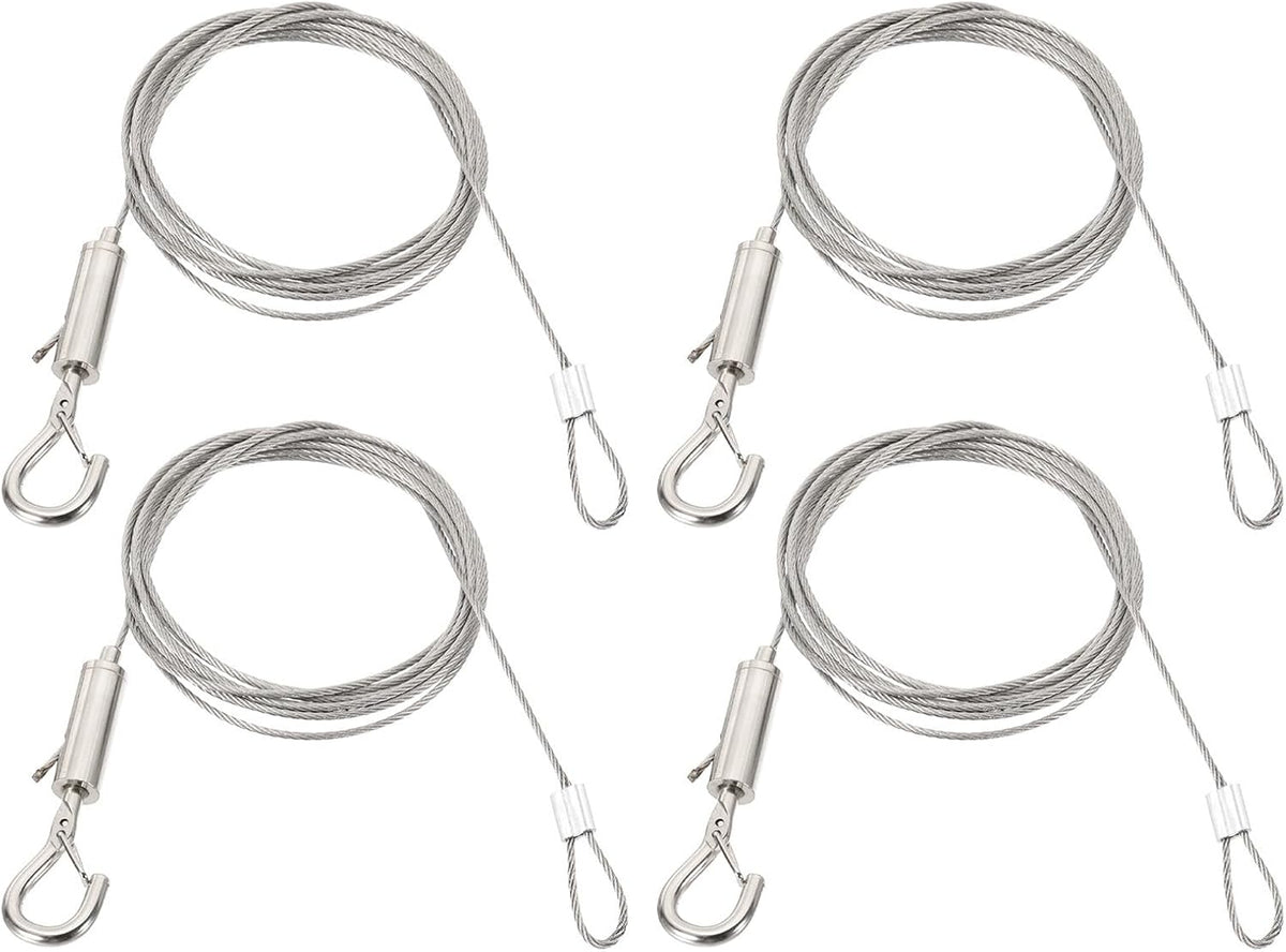 ya 26 10.21 baidi 4 Pcs 2m x 1.5mm Heavy Duty Adjustable Picture Hanging Wire Kit with Loop & Hook