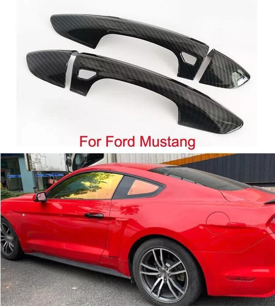 ya 5 8.24 baidi Carbon Fiber Style Side Exterior Door Handles Cover for Ford for Mustang 2016-2021