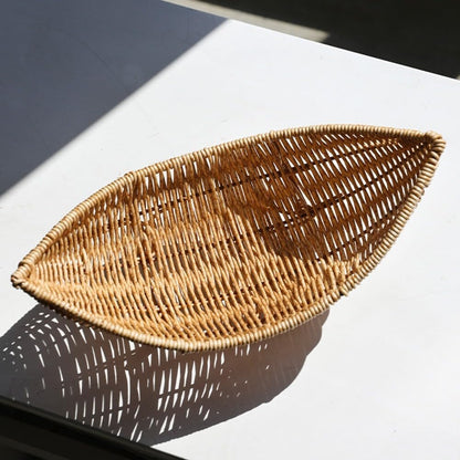 ya 14 9.20 baidi Rattan Fruit Bowl Tray for Coffee Table Woven Sundries Basket Rattan Fruit Tray-1