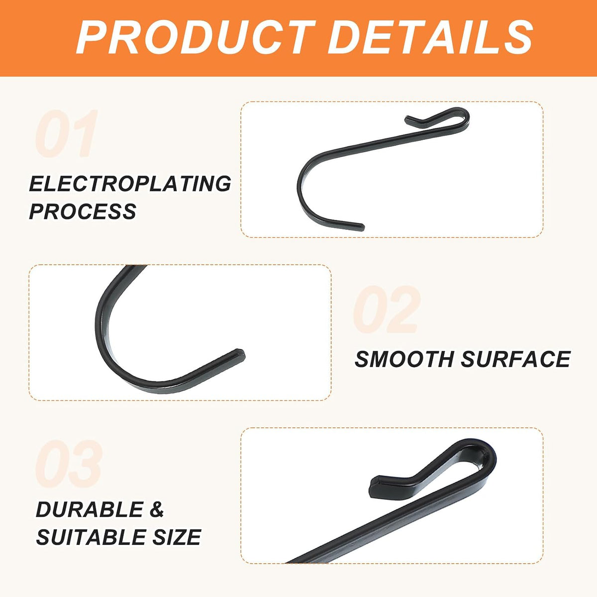 ya 26 10.21 baidi 2.3 J Hooks for Hanging, 20 Pack Hooks for Kitchen, Bedroom, Black Tone