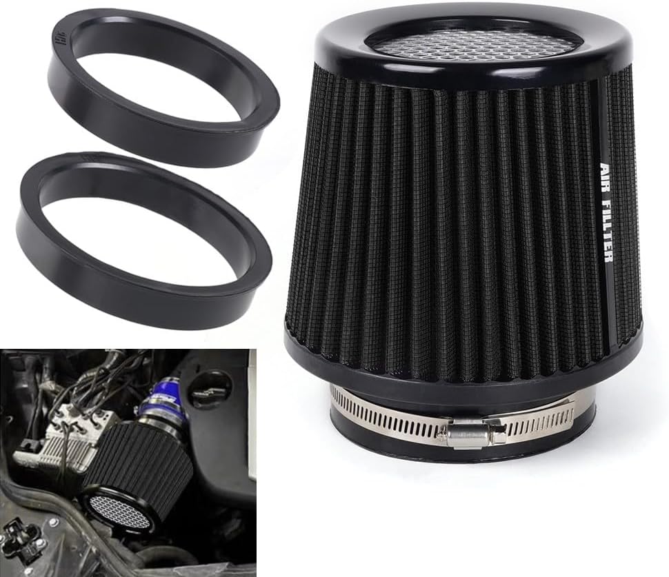 ya 13 9.15 baidi BLACK High Per for MAN ce Cold Air Intake Air Filter 3, 3.5, 4 Inlet, 6.5 Tall
