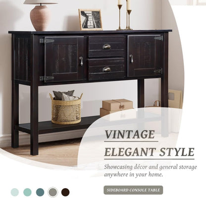 ya 28 10.13 baidi Solid Wood Sideboard Console Table 48'' - 2 Drawers/Cabinets, Shelf,Espress