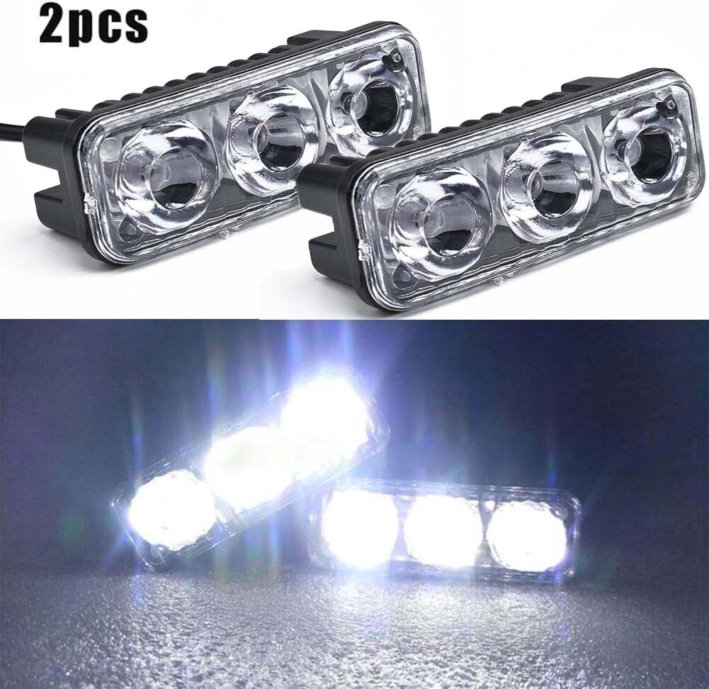ya 13 9.15 baidi Light 12V High Power Daytime Running Fog Lamp 2pcs 3LED Practical Parts