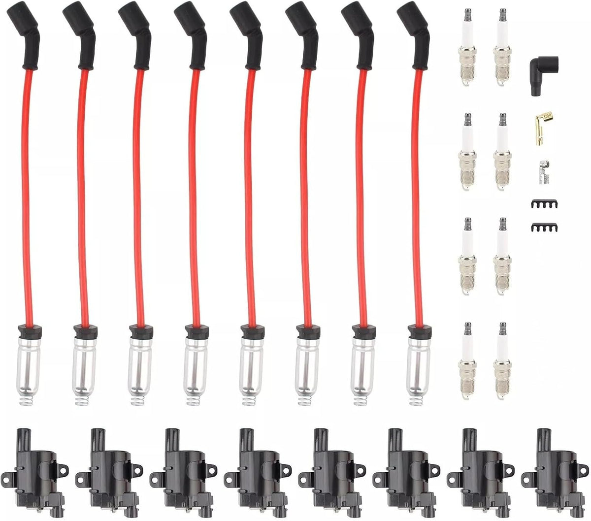 ya 9 10.24 8 Perfor for MAN ce Ignition Coil UF262&Wire Set&Spark Plug for Chevy for GMC for Sierra for Yukon