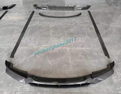 ya 2 8.15 Front Rear Lip Sideskirts Wing Kits 7pcs for BMW X6 F16 2014-19 ABS Carbon Fiber