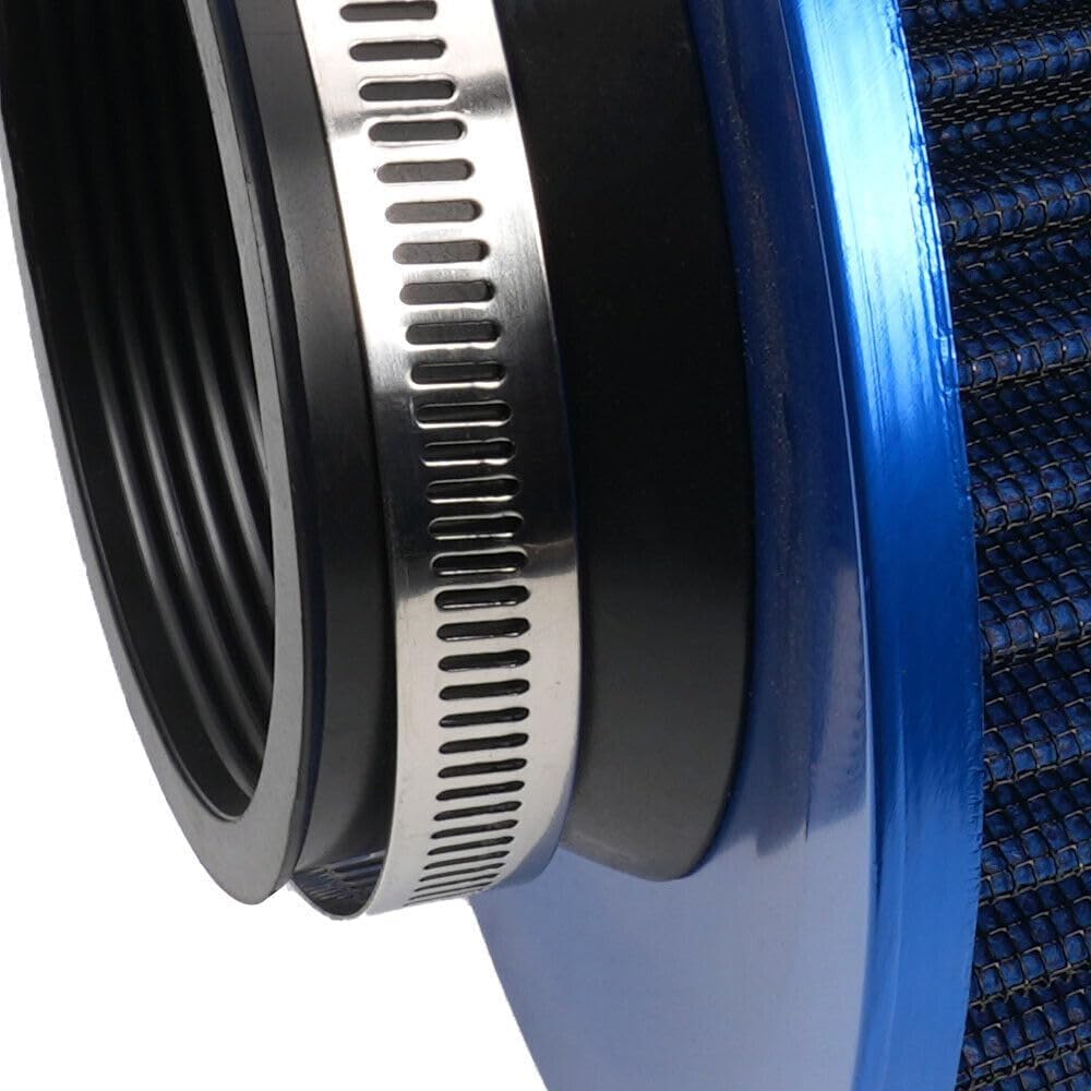 ya 13 9.15 baidi 3 76mm High Flow Inlet Cold Air Intake Cone Replacement Dry Air Filter Blue