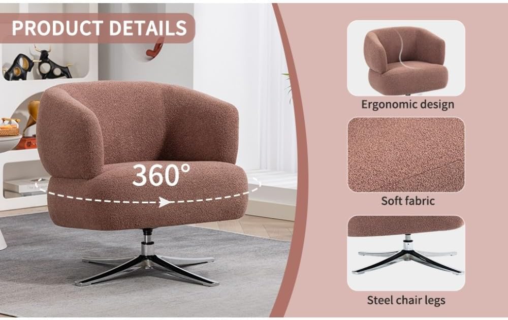 ya 28 10.13 baidi Cuddle-Style Leisure Swivel Sofa - for Balconies/Studies/Living Rooms Red