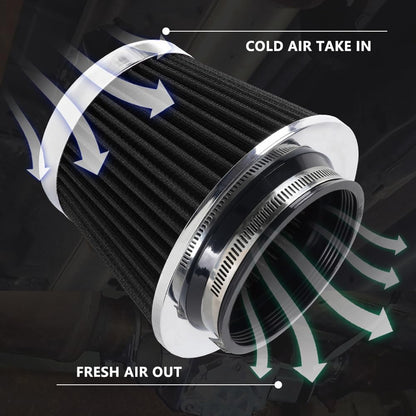 ya 13 9.15 baidi 3/3.5/4 High Flow Inlet Dry Air Filter Cold Air Intake Cone Replacement Black
