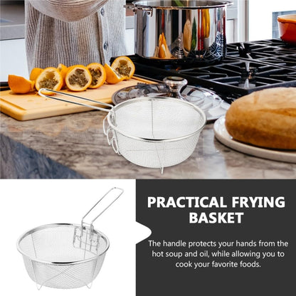 ya 14 9.20 baidi 2 Pcs Frying Basket Filter Stainless Steel Holder Metal Food Strainer-1