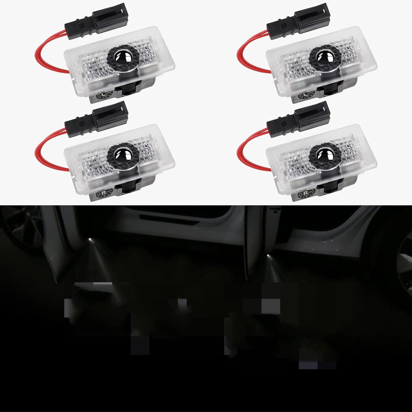 ya 4 8.8 4 Pack for Tesla Model Y 3 Door Shadow Light Projector Accessories 2017-2024