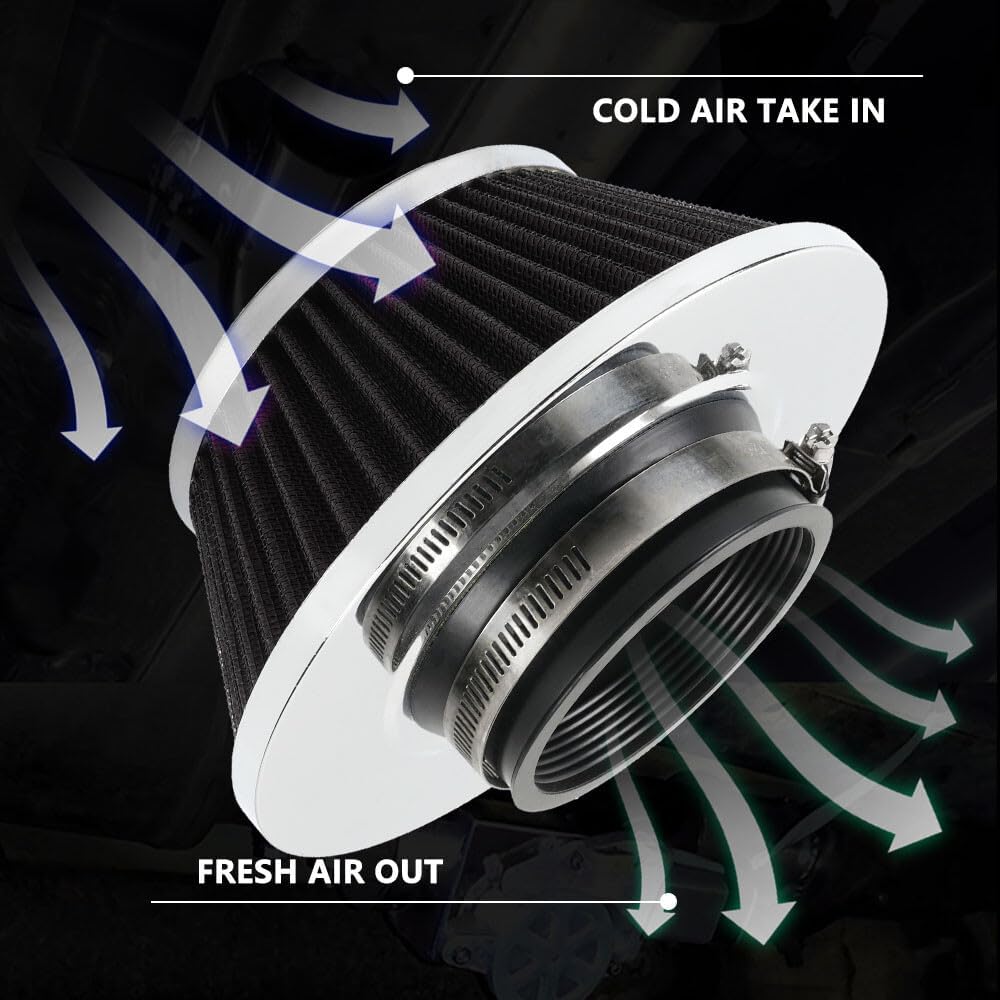 ya 13 9.15 baidi 3 inch 76mm Black Inlet Cold Air Intake Air Filter Mushroom Head