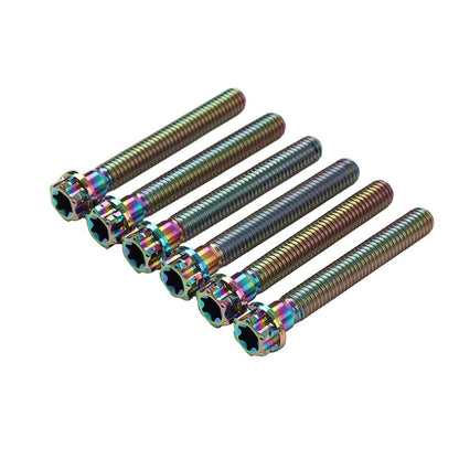 ya 9 10.24 6pcs Bolts Torx Head Flange Screws M8x55mm Rainbow for Motorcycle Bike