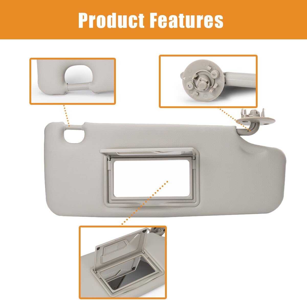 ya 11 9.14 baidi95327507 Passenger Right Side New Gray Inside Sun Visor Fit for Holden Barina TM