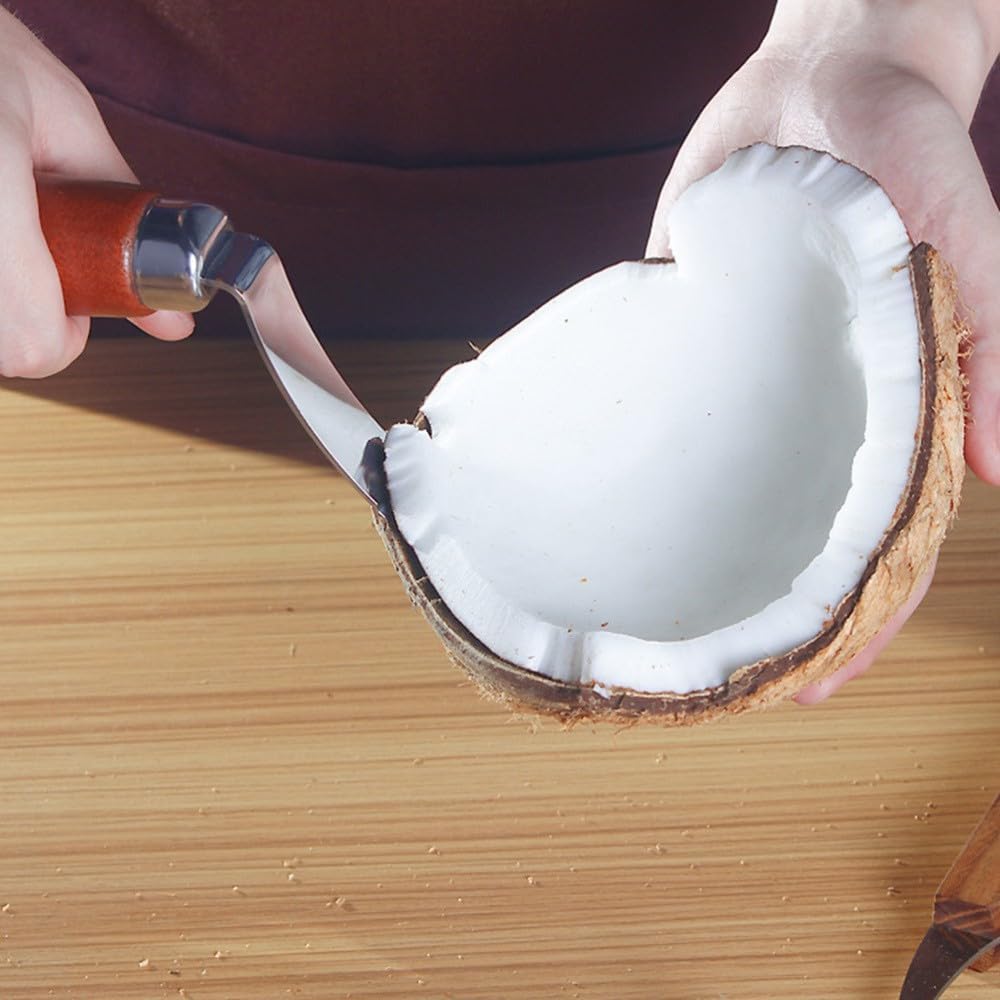ya 14 9.20 baidi 2 Pcs Coconut Shell Opener Tool Set Meat Removal Opening Scraper Remover-1