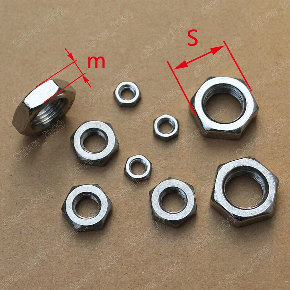 ya 15 10.19 baidi 304 Stainless Steel Fine Thread Thin Jam Hex Nut Right Hand Select Size M4 - M64-216