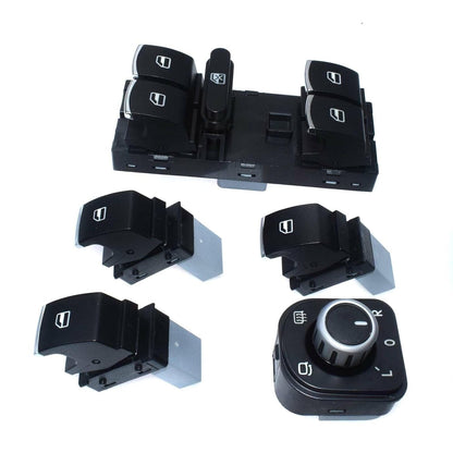 ya 4 8.8 Chrome Main Window Mirror Switch Set 5 for VW Jetta 3 Golf MK5 MK6 Passat