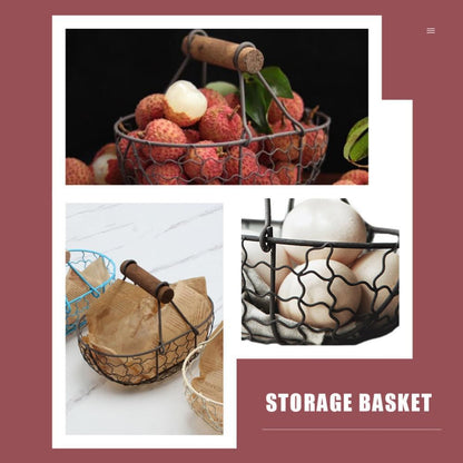ya 26 10.21 baidi Metal Wire Basket Farm Chicken Cover Holder Organizer Case Container