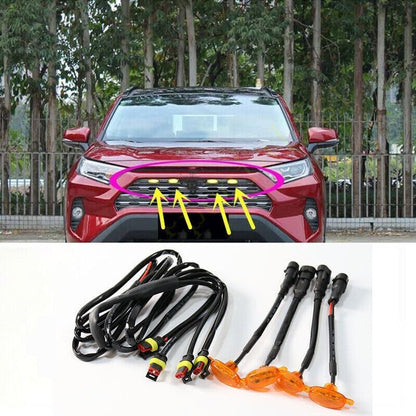 ya 7 8.24 baidi for Toyota RAV4 2019-2021 Front Grille LED Light Raptor Style Grill Cover 4Pcs