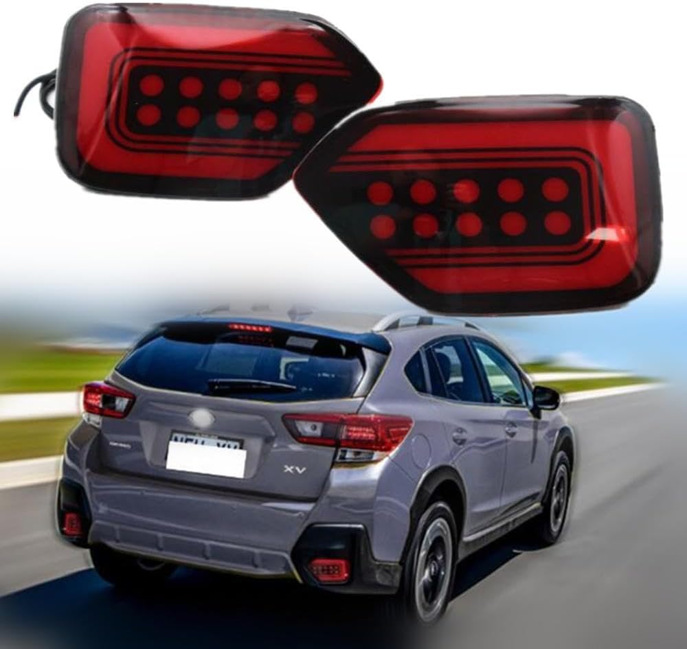 ya 4 8.14 2pcs Rear Bumper Light Tail Light Fog Brake Light for Subaru Crosstrek XV 18-23 Red 