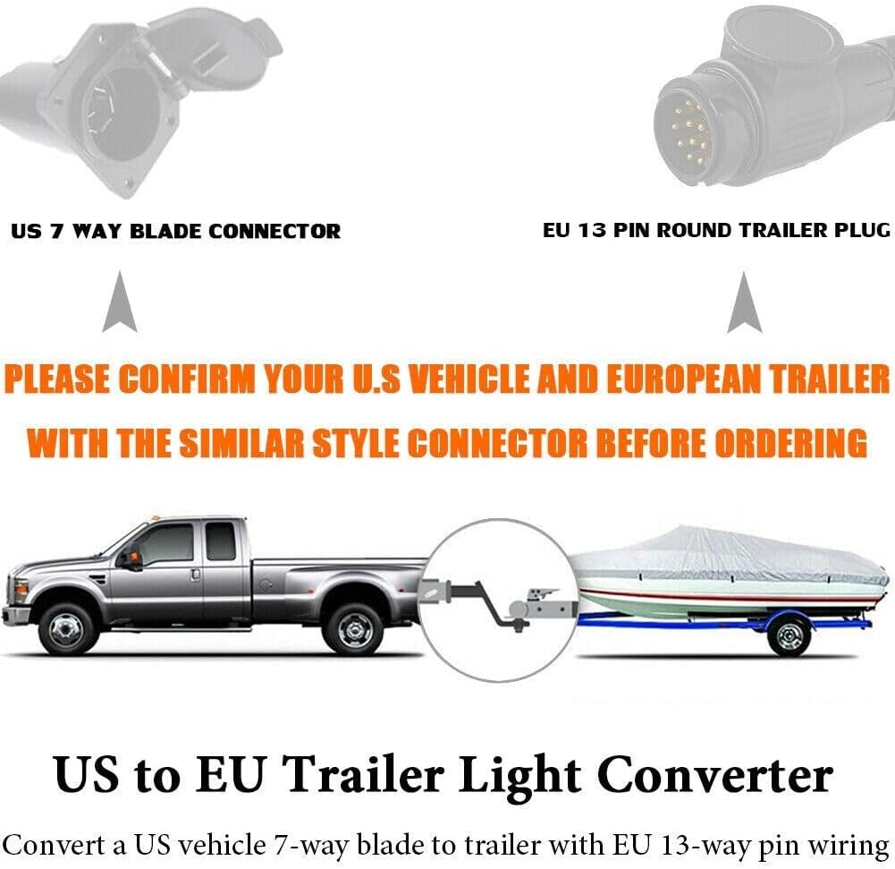 ya 5 8.24 baidi Vehicle 7 Way Plug to European 13-Pin Round Connector Trailer-Light Converter