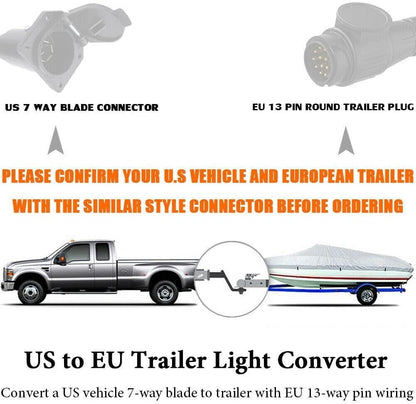 ya 5 8.24 baidi Vehicle 7 Way Plug to European 13-Pin Round Connector Trailer-Light Converter