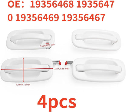 ya 10 9.16 baidi 4X Exterior Olympic White Painted Door Handle Set for 1999-07 for Silverado 19356468