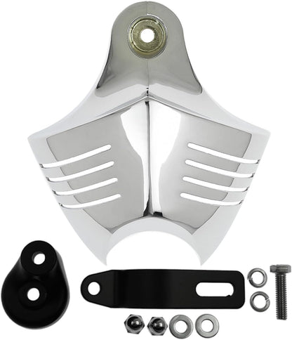 ya 2 8.15 Chrome V-Shield Horn Cover Fit for Harley Softail Dyna Glide Twin Cam Touring