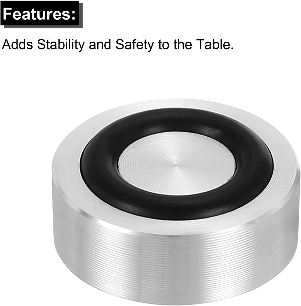 ya 26 10.21 baidi M8 20mm / 0.8 Dia 12mm Aluminum Disc Glass Top Adapter with Rubber Ring 4pcs
