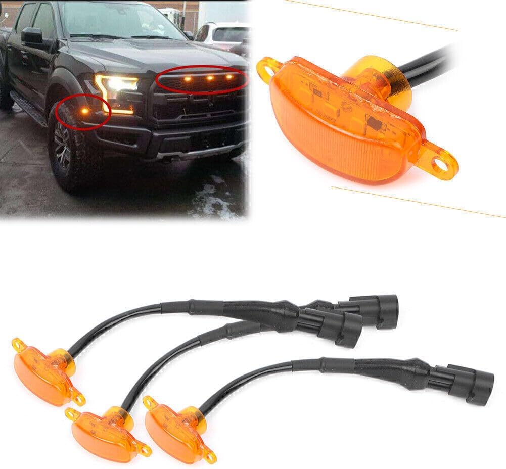 ya 4 8.14 for Ford F150 F-150 Grill Grilles 2004-2017 05 06 07 08 09 11 12 Amber Light