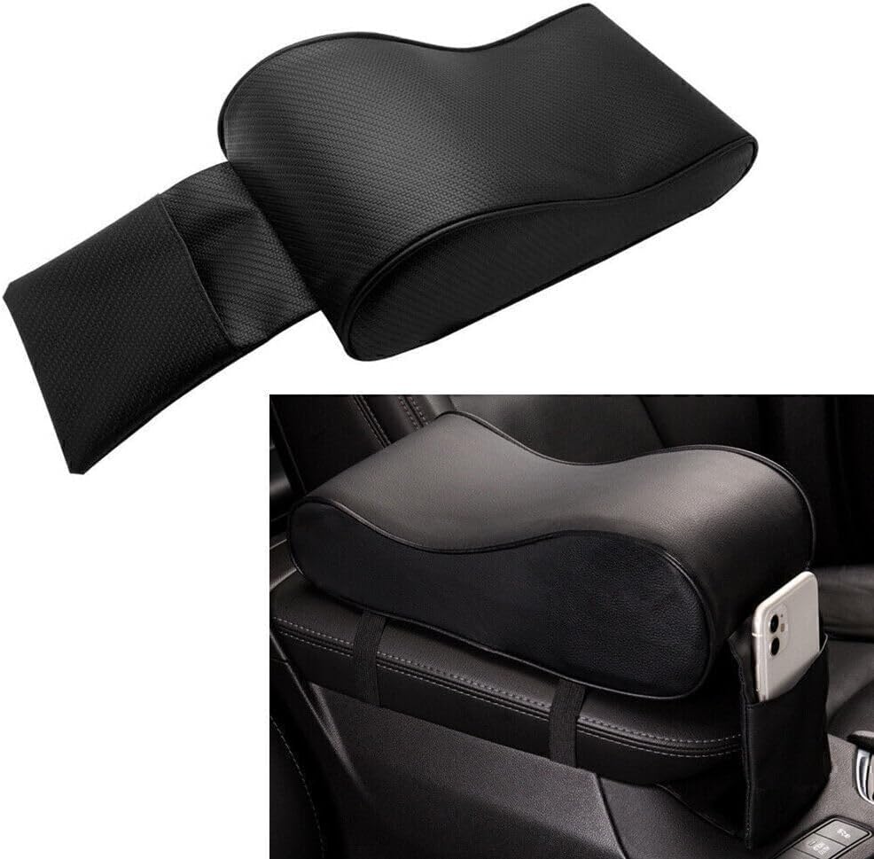 ya 11 9.14 zhengce PU Memory Foam Console Armrest Box Cushion Pad Mat Set for Car SUV Carbon b