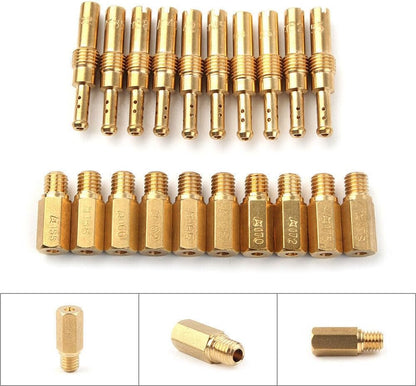 ya 11 9.14 baidi20pcs Main Jets + Slow Pilot Jets Kit Fit Motorcycle Carburetor Carb Gold