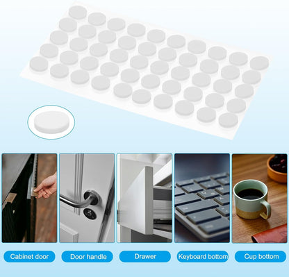 ya 26 10.21 baidi 0.39 Diameter Cabinet Door Bumpers, 50 Pcs Door Stoppers, White
