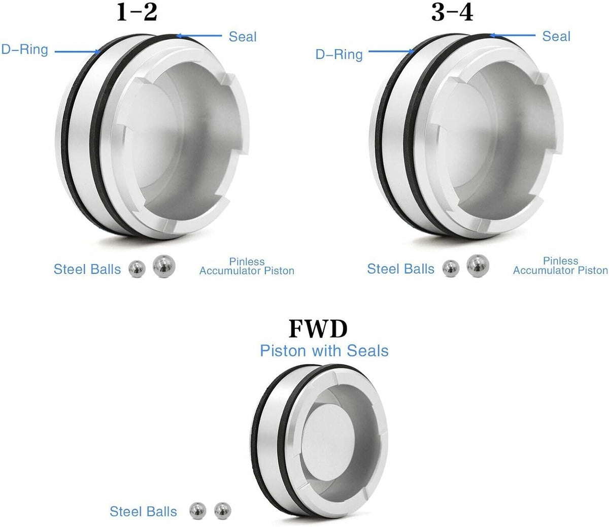 ya 10 9.16 baidi Suitable for 4L60E 4L65E 4L70E Needleless Pre-accumulator Piston Kit 1-2 & 3-4-