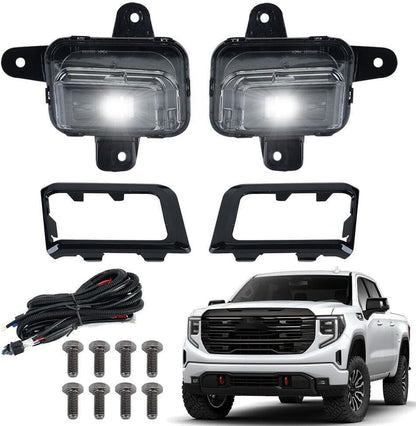 ya 9 10.24 Suitable for 22 23 2024 for GMC for Sierra 1500 front bumper fog light with LED bulb kit