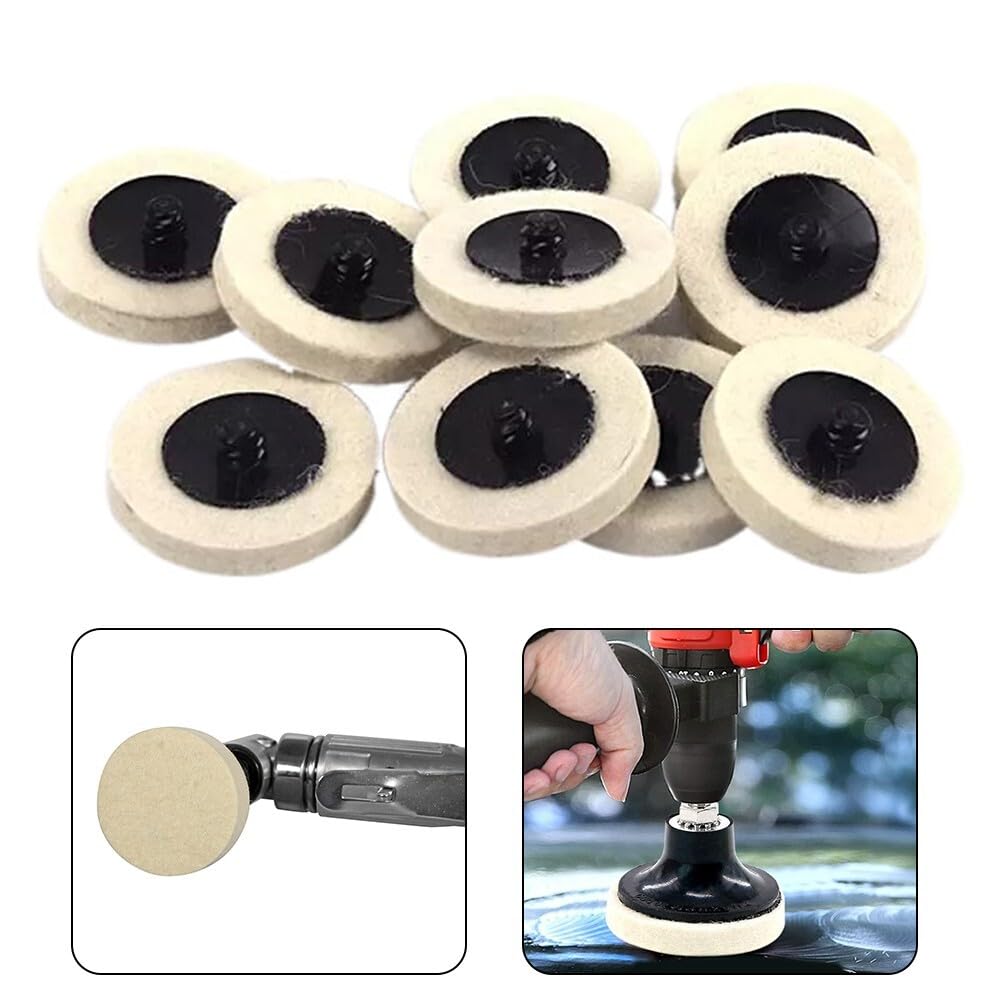 ya 13 9.15 baidi 10PCS 2 Inch Wool Buffing Polishing Pad Die Grinder Drill Roll Lock Sanding Disc