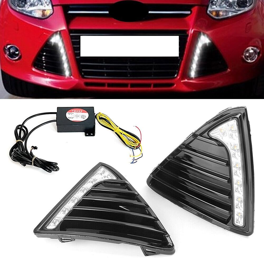 ya 4 8.8 2 daytime running lights DRL with turn signal for Ford Focus 2012-2014