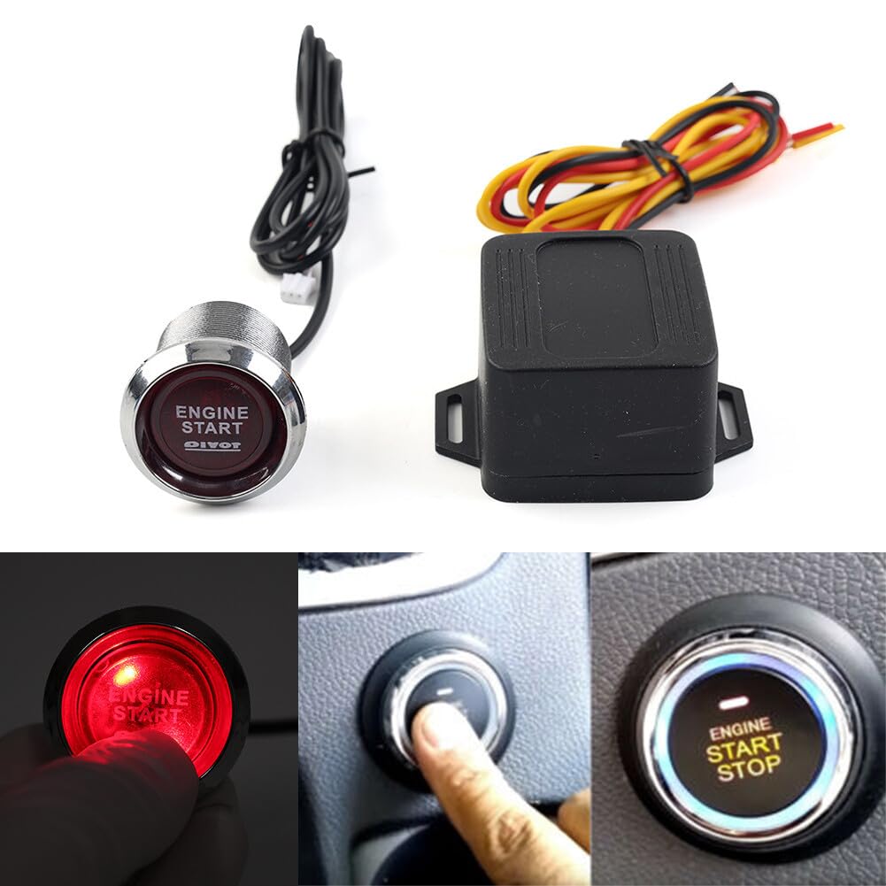 ya 6 8.24 baidi Universal Car Engine Start Push Button Switch Ignition Starter Kit Red 12V LED