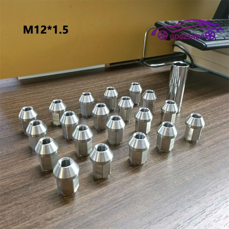 ya 10 9.16 baidi 20pcs M12*1.5 Stainless Steel Wheel Nuts Lug Nuts Hex 19mm Length 35mm