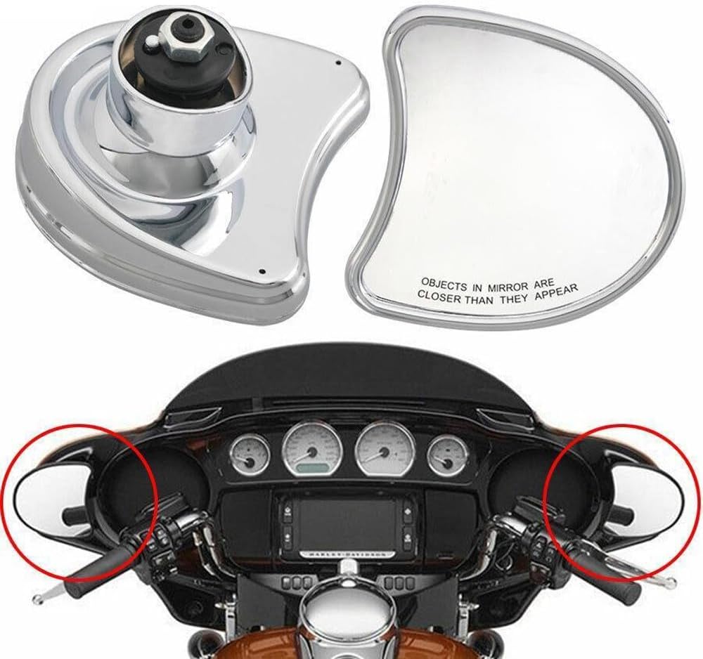 ya 13 9.15 baidi Two Batwing Internal Fairing-Mounted Side Mirrors for Harley Touring 96-13 Chrome-