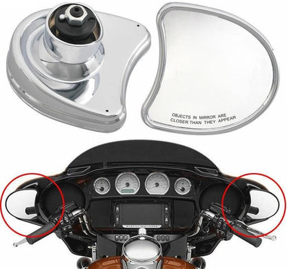 ya 13 9.15 baidi Two Batwing Internal Fairing-Mounted Side Mirrors for Harley Touring 96-13 Chrome-